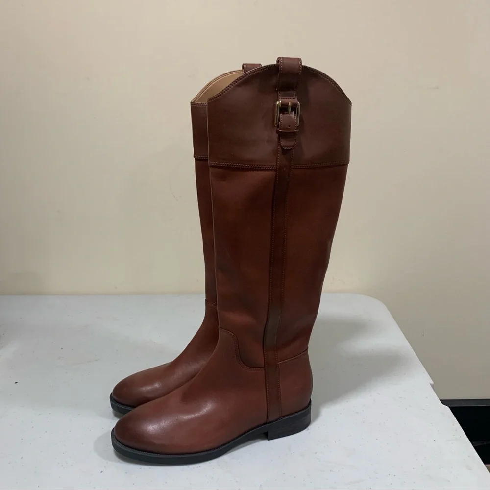 NWOB Vionic Phillipa Women High Shaft Boot 6.5 brown leather ridding boots 2207 - Picture 2 of 13